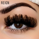 Daboujiebar REIGN full, fluffy, wispy false lash strips with a voluminous, lifted effect.