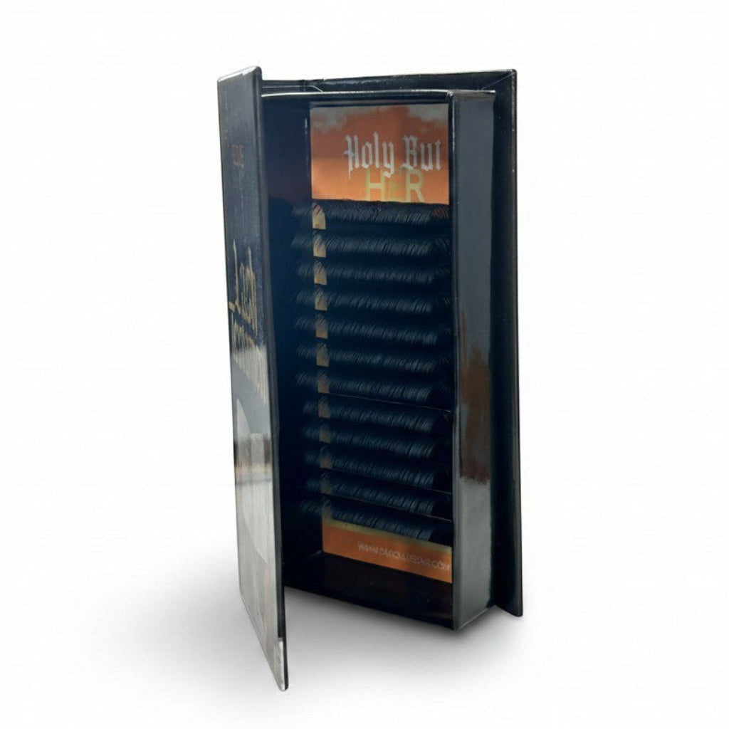 Daboujiebar CC Curl lash trays, black, lightweight, dark, and easy to fan for a natural lift.