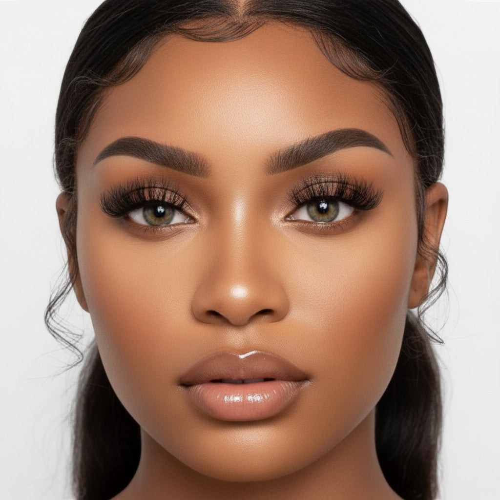 Daboujiebar EDEN wispy false eyelashes with a subtle cat eye and lifted curl for a natural glam look.