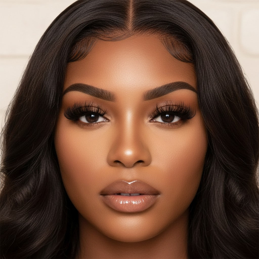 Daboujiebar FILLED strip lashes: full, defined, wispy, dark lash line with feathered ends for a dimensional look.