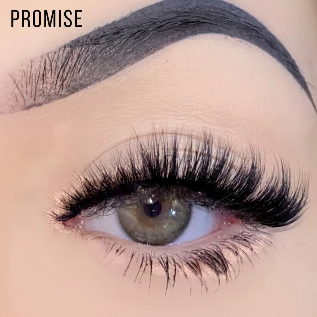 Daboujiebar PROMISE lash strips offer a soft, lifted, eye-enhancing effect with a wispy, tapered finish.